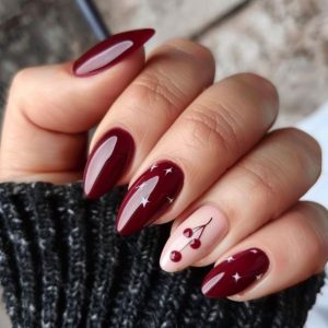 burgundy nail